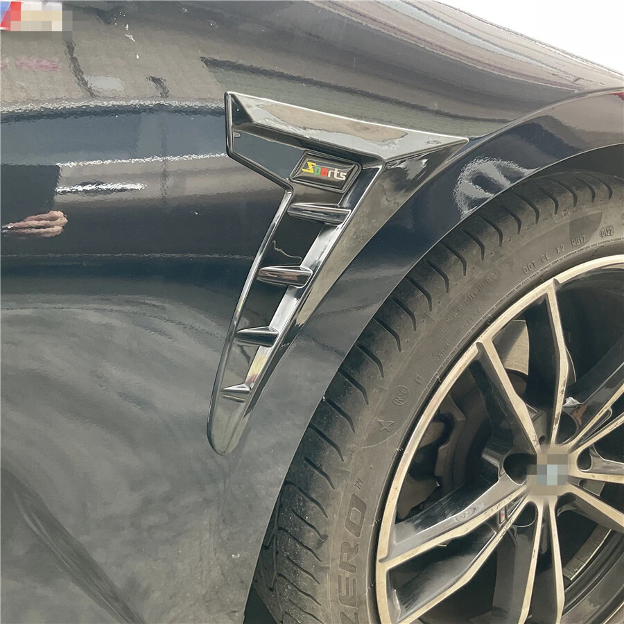 Guardabarros lateral del coche ala flujo de aire cubierta embellecedor fibra de carbono aspecto accesorios exteriores Foto 2 de 4