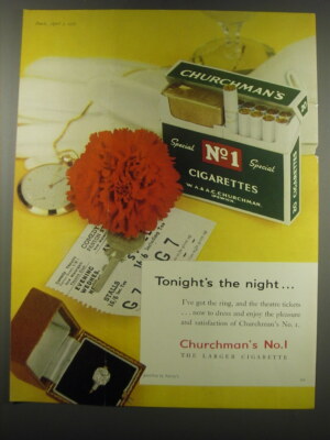 churchman's no 1 cigarettes No. Print, 1956 Advertisement. Art Prints, Posters & Puzzles from Fine Art Storehouse CHURCHMANS CIGARETTES TOBACCO COLLECTIBLE VINTAGE