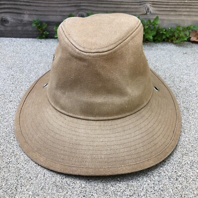 YELLOW 108 Safari Fedora Hat Men's LARGE Beige Tan Wide Brim