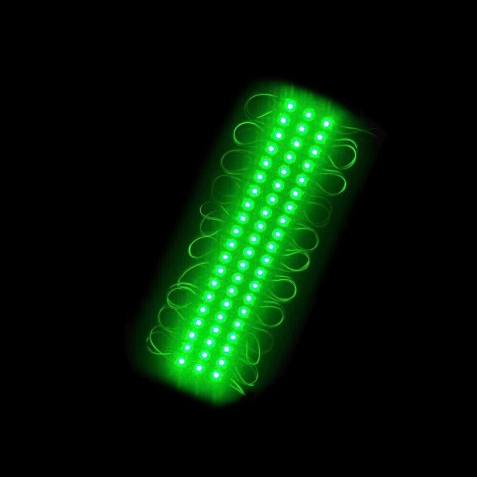 MODULO LED 12V 20 STRISCE PER INSEGNE TABELLE STRISCIA LUCE VERDE - Immagine 2 di 2