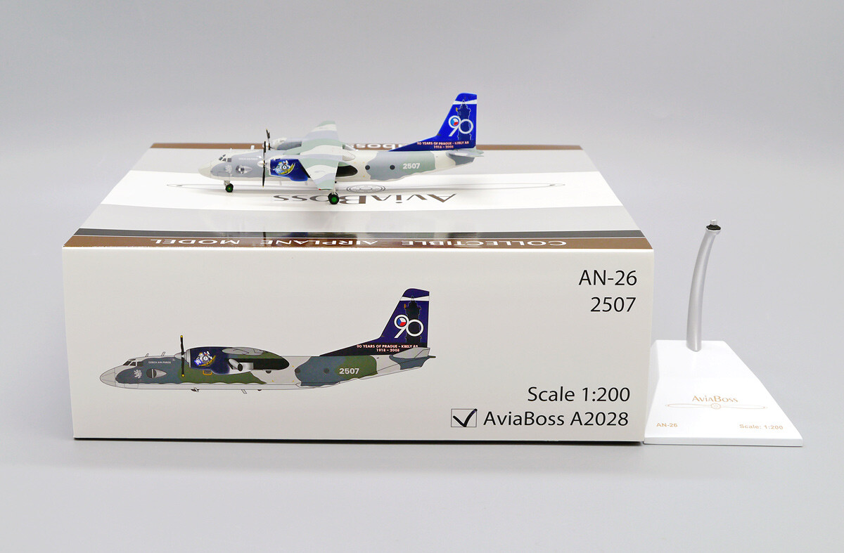 AVIABOSS ANTONOV CZECH AIR FORCE AN-26 1/200 DIE-CAST MODEL A2028 IN STOCK