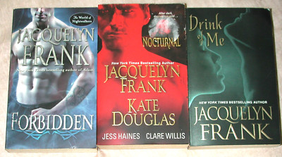 Lot 3 Jacquelyn Frank World of Nightwalkers Forbidden Drink of Me PLUS Nocturnal