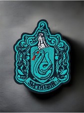 Slytherin (Teal) Harry Potter Embroidered Iron On Patch 3" x 3.8"  FREE SHIPPING