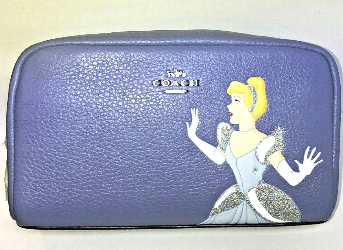 COACH DISNEY PRINCESS Cinderella COSMETIC CASE VANITY Makeup Bag BOXY Accessory