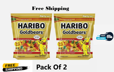Haribo Goldbears Original Gummy Bears Bag, 3 Lb (2 Pack) Free & Fast Shipping
