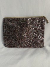 Kate Spade New York Multicolor Glitter Zip Clutch Pouch Cosmetic Bag