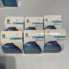 L'eggs PANTYHOSE B Suntan Sheer Energy Control Top Cool Comfort 6 Pairs - NEW