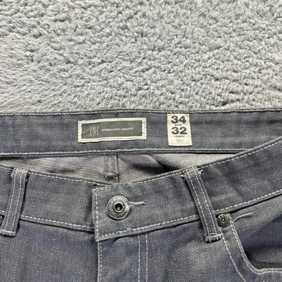 Pantalones de mezclilla Inc para hombre 34x32 gris lavado medio algodón elástico Stockholm calce ajustado Foto 3 de 4