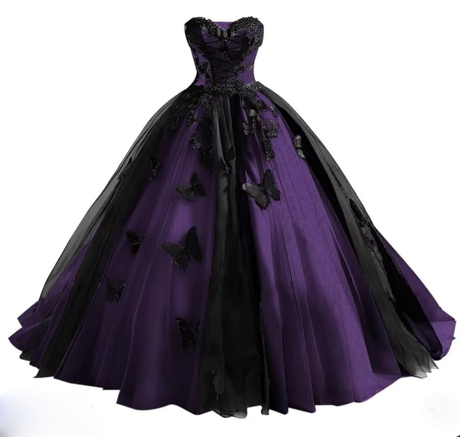 princess purple wedding dress Stunning Lavender Princess Gown With Floral Embellishments