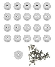 20 Small Clear Round Rubber Feet Bumpers w/Metal Insert Screws .250" H x ...