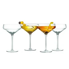 Nutrichef 4 Sets Crystal Martini Glass-Ultra Clear, Elegant Crystal-Clear Glass