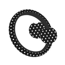Cute Steering Wheel Cover For Women Universal One Size Black White Polka Dots Cute Steering Wheel Cover For Women Universal One Size Black White Polka Dots