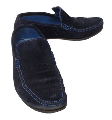LOAKE LIFESTYLE Mens Blue Slip On Navy Suede slip on Shoes EU 41 UK 7
