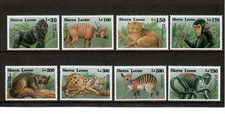 Sierra Leone 1993 - Wild Animals - Set of 8 Stamps - Scott #1647-54 - MNH