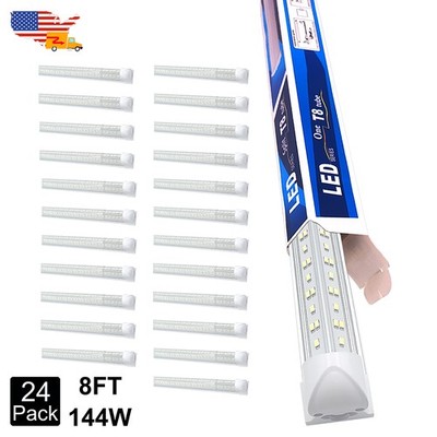 8FT LED Linkable Shop Light for Garage, T8 8feet LED Tube Light Fixtures 24 Pack