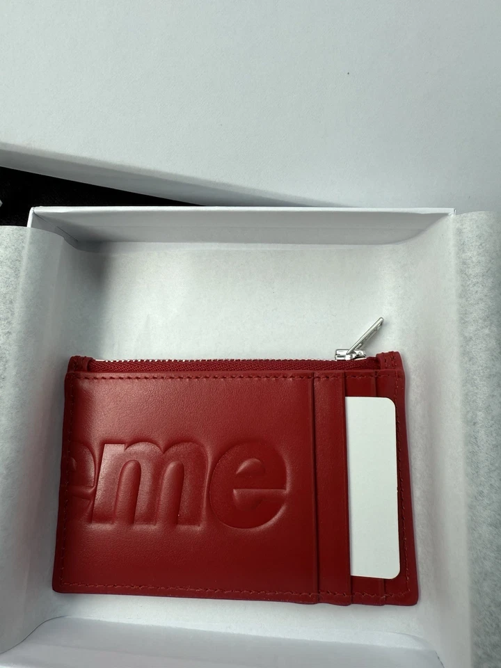 Tarjetero Supreme Cuero Cremallera Rojo SS25 Hecho en Italia OS En Mano Listo Para Enviar✅ Foto 2 de 4
