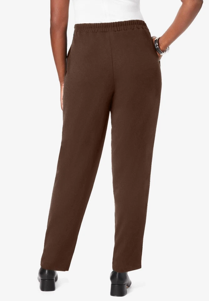 Jessica London Women's Plus Size Stretch Knit Crepe Straight Leg Pants - Image 3 of 4