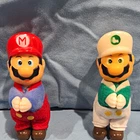 Super Mario Bros Flocked Mario & Luigi Figures 2-Pack Multicolor
