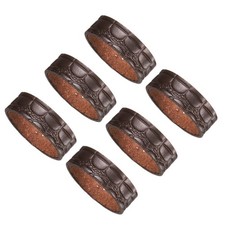 6 Pcs Leather Belt Loop Keeper, 4.5 Inch Belt Holder, Brown Crocodile Pattern