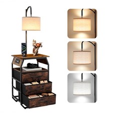 Uimoso Floor Lamp with 2-Tier Table, 3 Drawers, and Adjustable Lighting Options