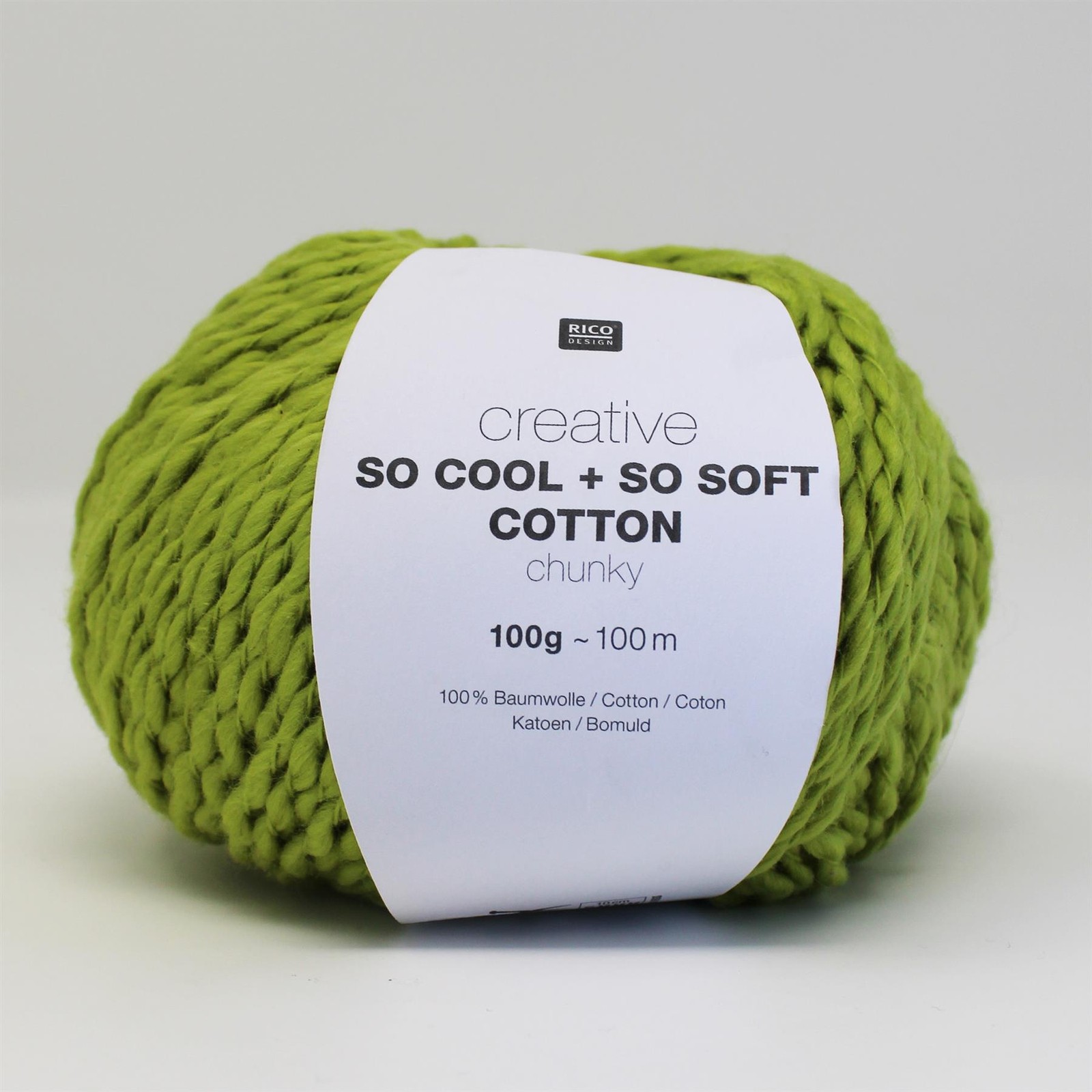 Knitting Wool Creative Vibrant Green Coloured Chunky Soft Hand Wash Yarn Lime