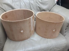 2 Vintage Maxwin PEARL RAW Tom Drum Shells 12" Tom 13" Tom Bare Shell GREAT TONE