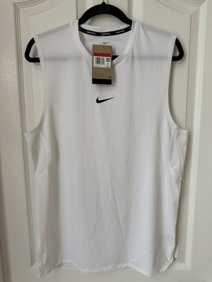 Nike Pro Dri-FIT Men's L White Sleeveless Training Tank Top New with Tags Nike