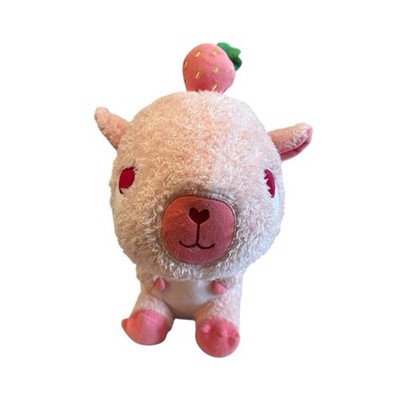 Cuddle Barn Sylvie Strawberry Capybara Pink PlushGoals Heart Nose Big Head