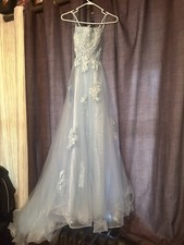 Long Light Blue Prom Dress With Slit