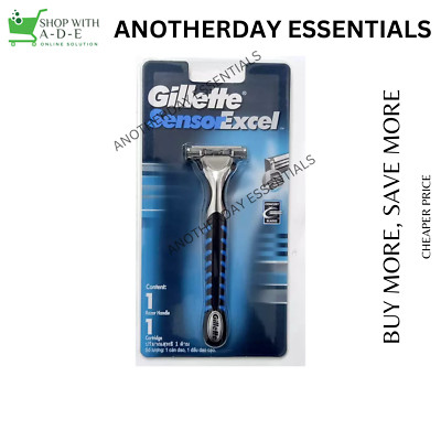 Gillette Sensor Excel Razor Handle Twin Blade Manual  1 Cartridge NEW ITEM
