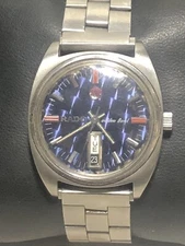 Vintg Geometric Pattern Rado 11202 Analog Automatic Golden Bowl Watch Works READ