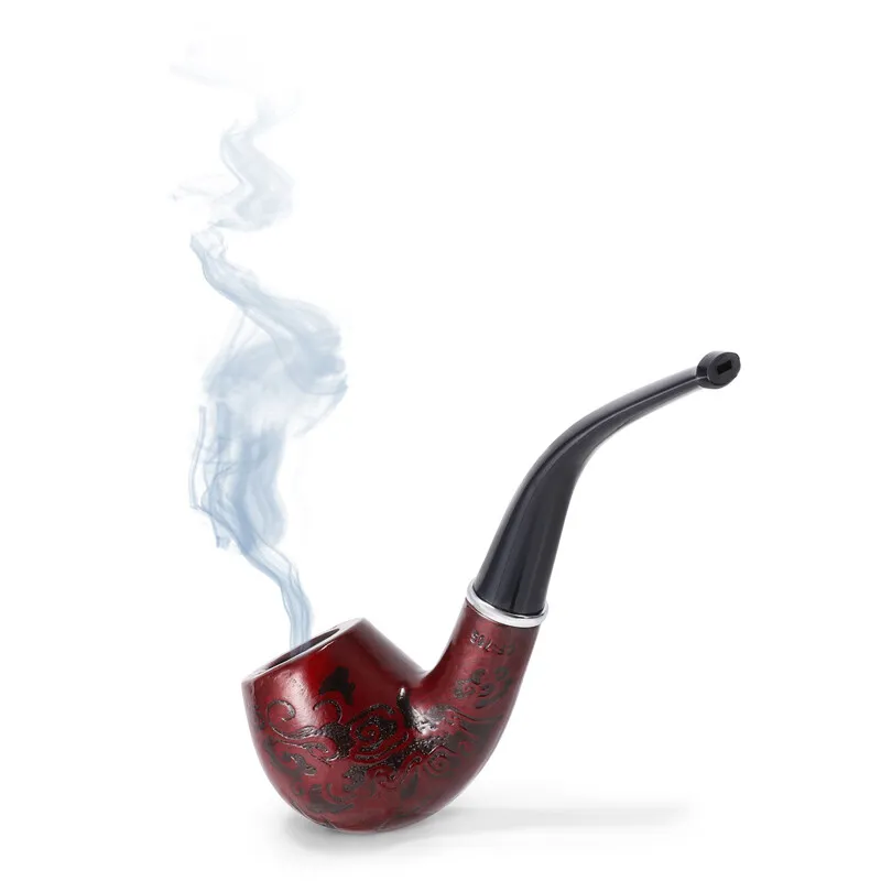 pipe for tobacco smoke Durable Wooden Wood Smoking Pipe Tobacco Cigarettes Cigar Pipe gift for man