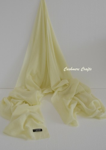 Mellow Yellow Cashmere Scarf Shawl Stole Wrap Throw Pashmina Nepalese Handmade - Foto 2 di 6