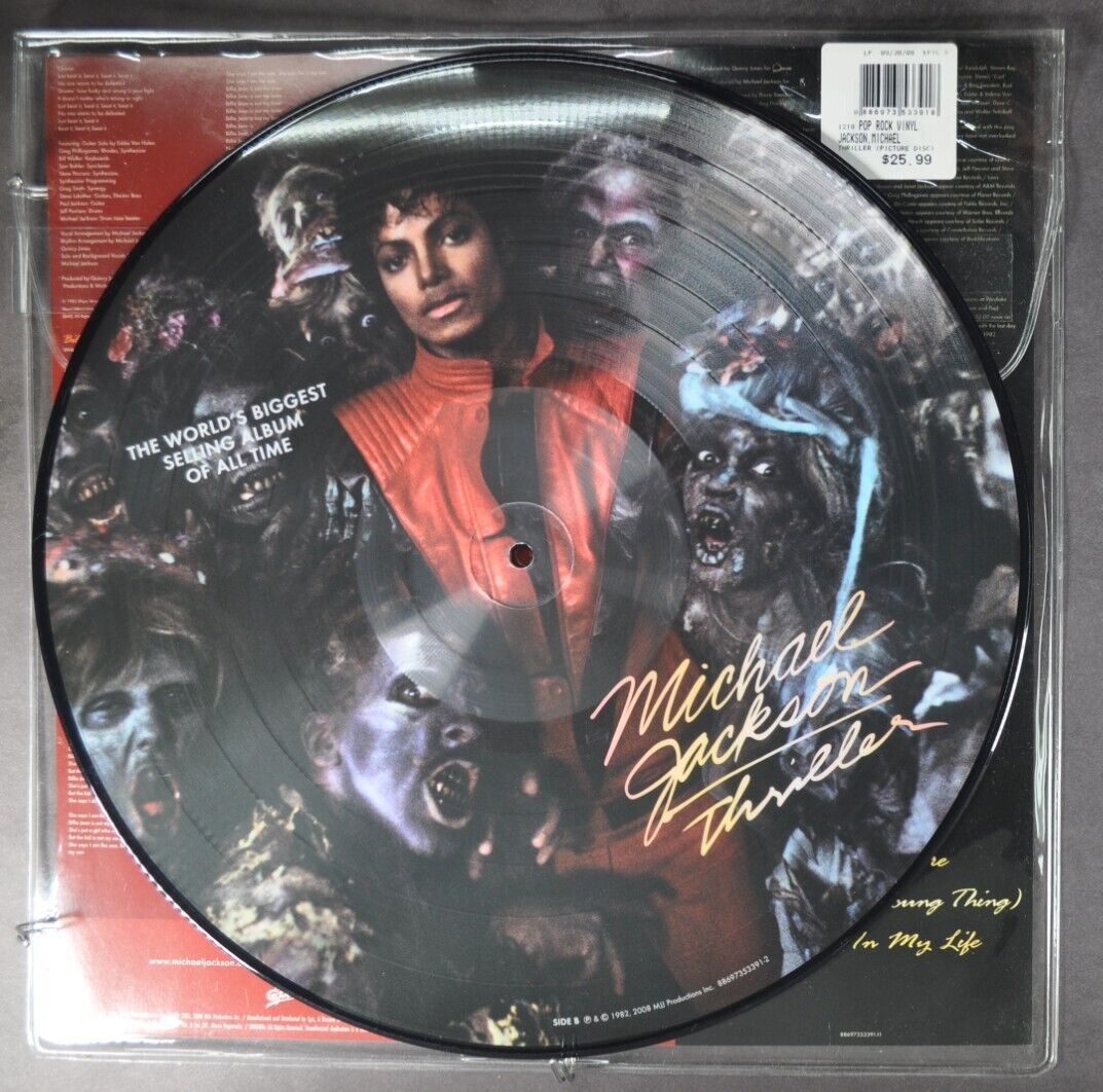 MICHAEL JACKSON Thriller ROCK LP EPIC Shrink PICTURE DISC 2008 NM