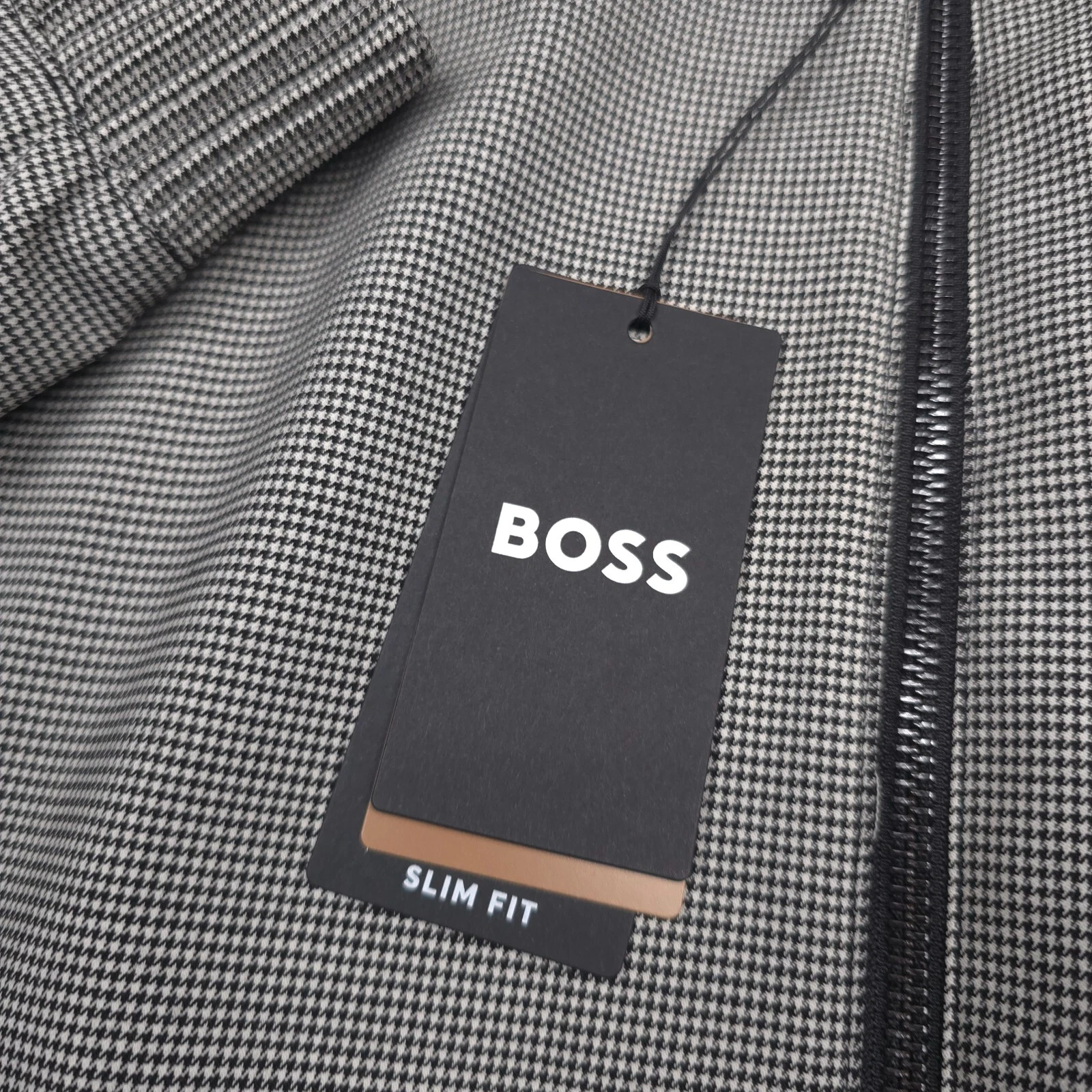 Hugo Boss C-Hanry-Wing Jacket Mens 40R Houndstooth Slim Fit Wool Full Zip NWT image 6