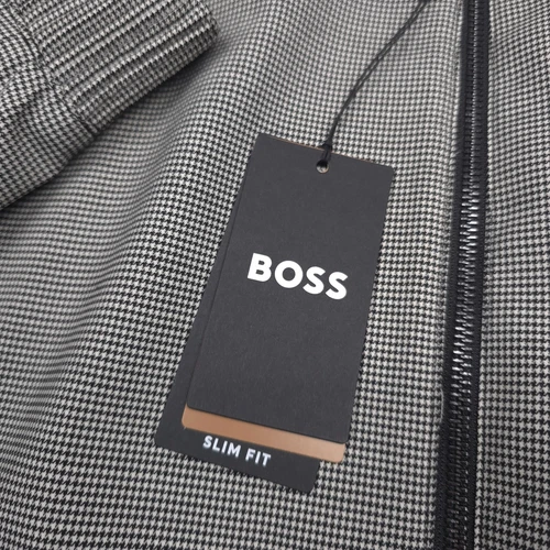 Hugo Boss C-Hanry-Wing Jacket Mens 40R Houndstooth Slim Fit Wool Full Zip NWT image 6