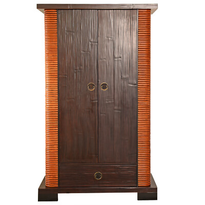 Designer Schrank Shiva Rattan Bambus Holzschrank Kleiderschrank Garderobe  Massiv | eBay.de