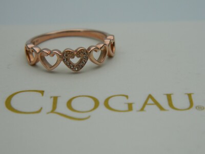 Welsh Clogau 9ct Rose Gold Affinity Heart Topaz Ring size O