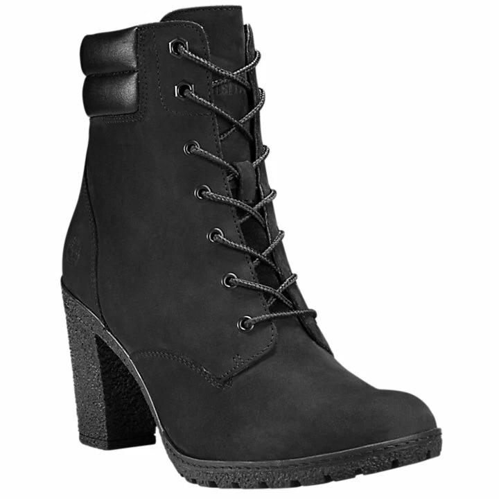 Timberland Women s Tillston High Heel Black Leather Boots Style A1H1I