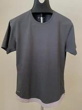 BYLT Drop Cut Dual Layer Lux Short Sleeve Shirt Men's Small Gray