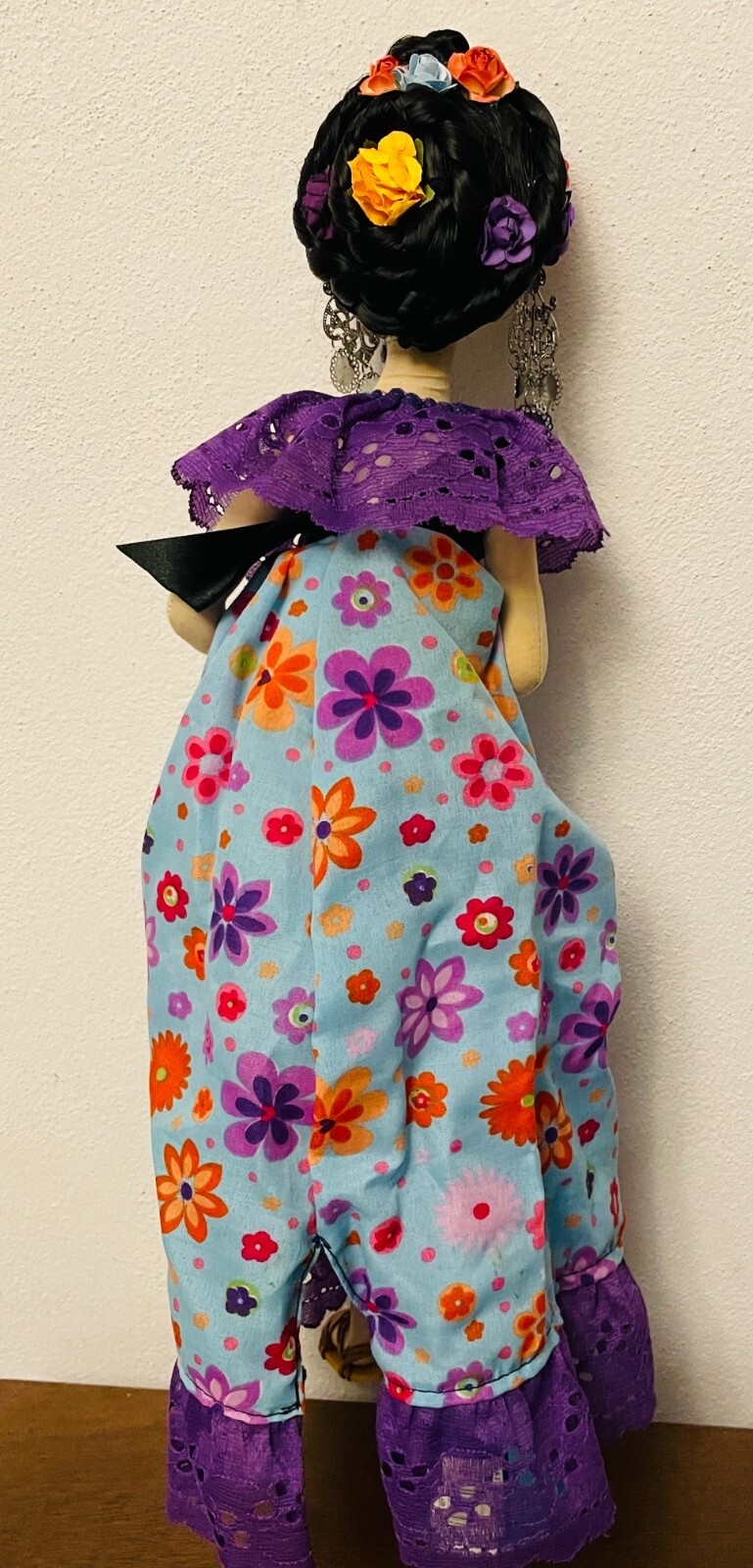 Frida Khalo 16" mexican MArcela "Mac" ARTIST hand MADE & painted rag DOLL