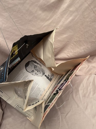 Upcycled VTG Vinyl Record sleeve 33s,12”,Gift Bag from sleeves,novelty,Party Bag - Picture 3 of 4