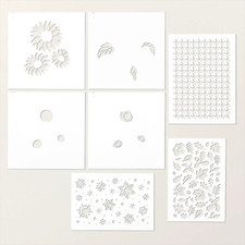 Stampin Up Abundant Beauty Decorative Masks Sunflower Snowflakes Leaves