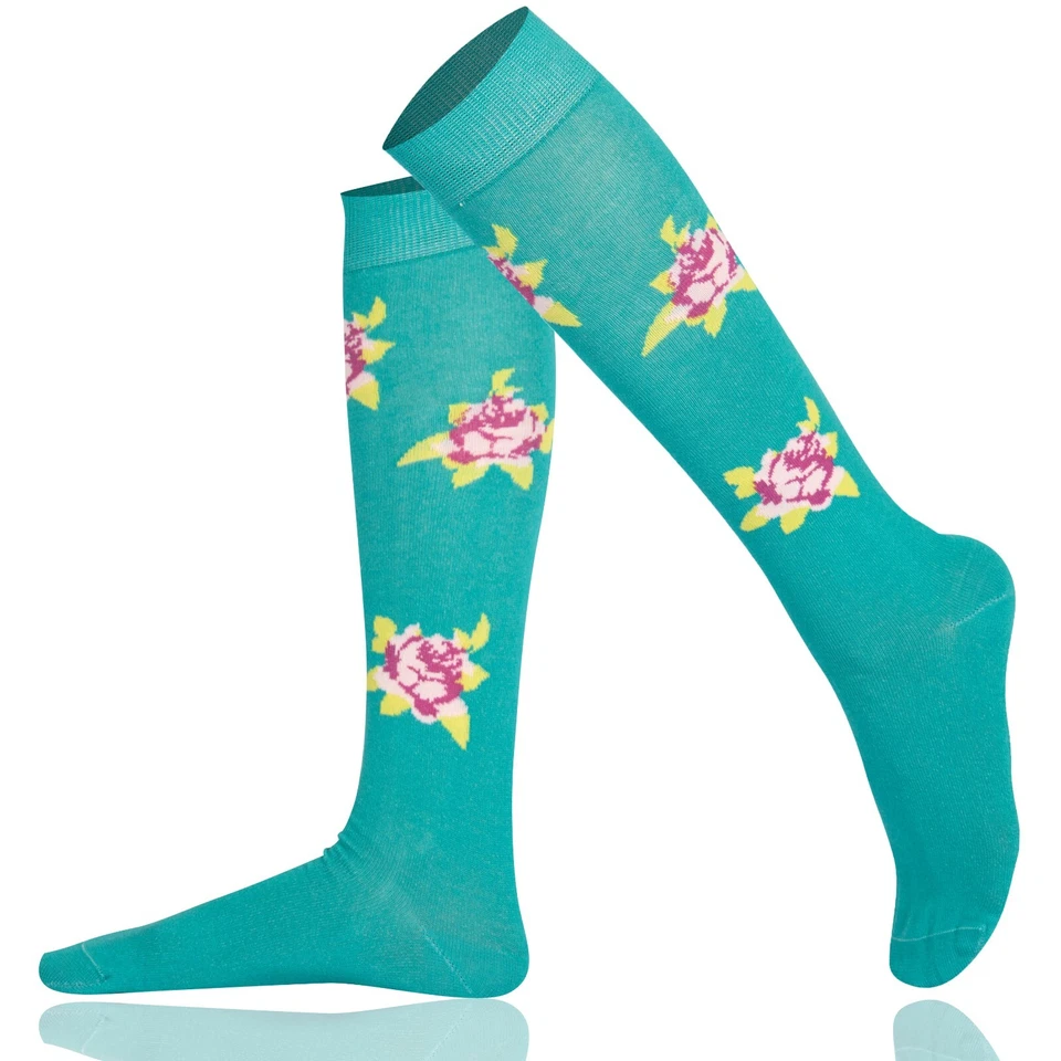 Mysocks Hauteur Genou Rose Chaussettes, sans Couture Orteil, Coton Peigné - Photo 3/4