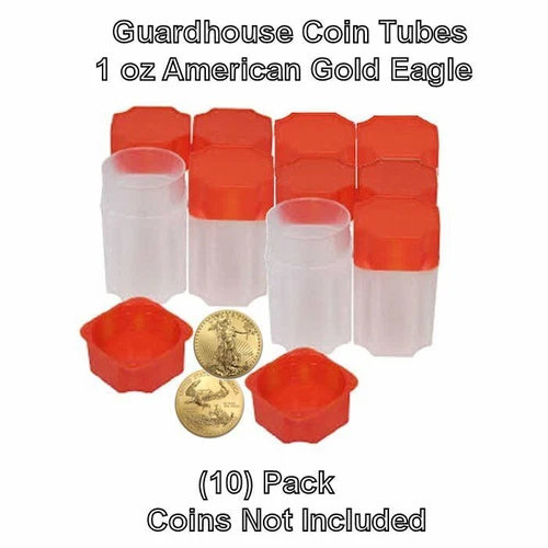 American Gold Eagle 1oz, Square Coin Tubes by Guardhouse, 10 pack