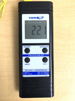 VWR  Traceable  Big-Digit Type-K Thermometer 89094-740