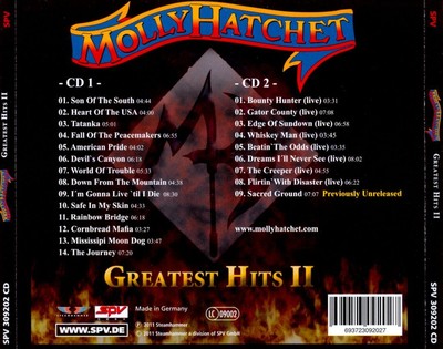 MOLLY HATCHET GREATEST HITS, VOL. 2: THE SOUTH HAS RISEN AGAIN NEW CD