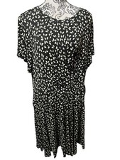 Torrid Super Soft Knits Black Floral Faux Wrap Dress Women Size 4x Pockets