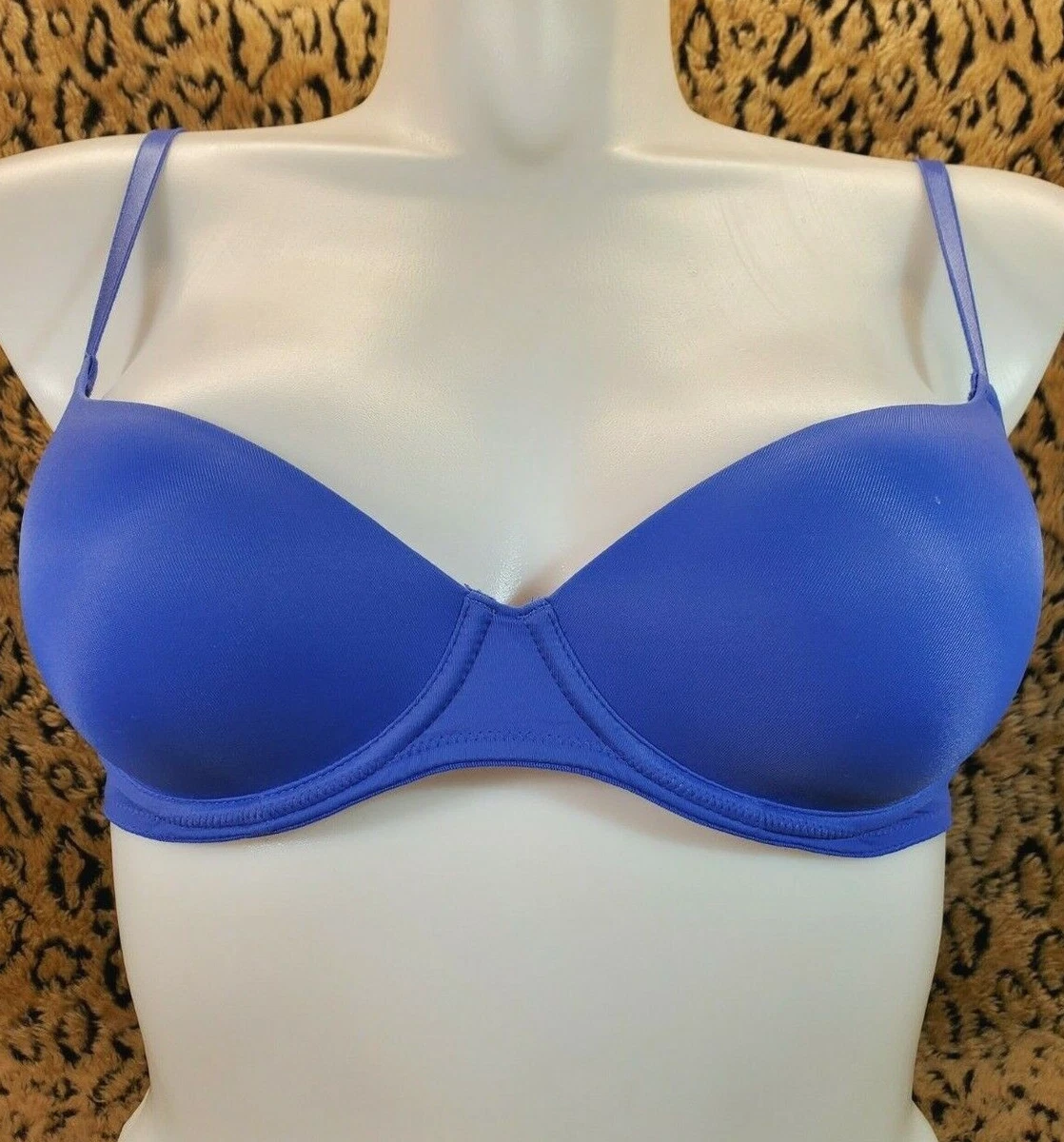 Victoria's Secret Blue 32C Sheer Wear Everywhere Lined Push Up Bra Sexy