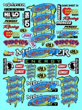 WHITE VINYL Sticker Gang Variety -R/C MODEL Decals 1/12-1/10-Ofna-RJSPEED-BOLINK